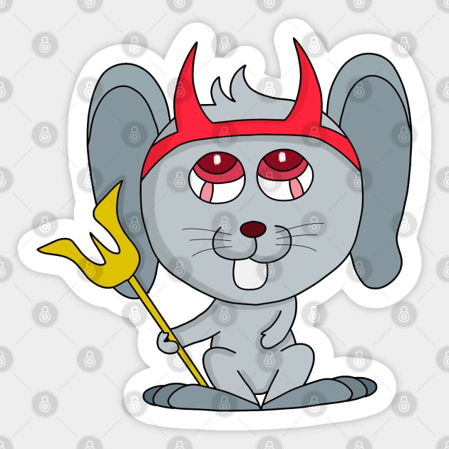 Devil Mouse Sticker by DiegoCarvalho